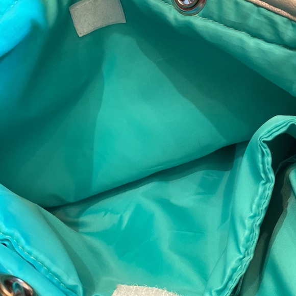 Tote in Silver, Bright Sea Green and Shades of Gray with Cheetah Accent - Picture 7 of 9